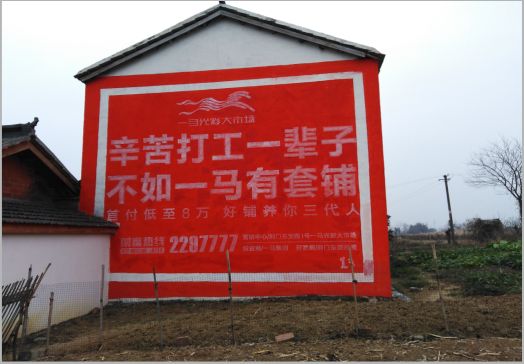 衡东一马光彩墙体广告